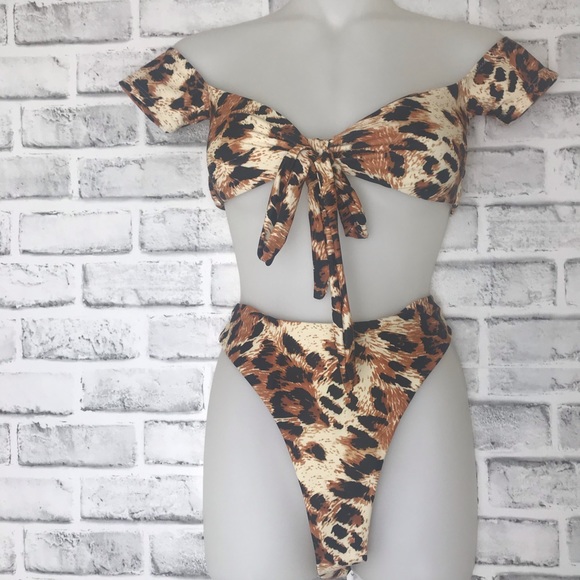 Leopard Tie Bikini NWT/Boutique - Picture 6 of 11